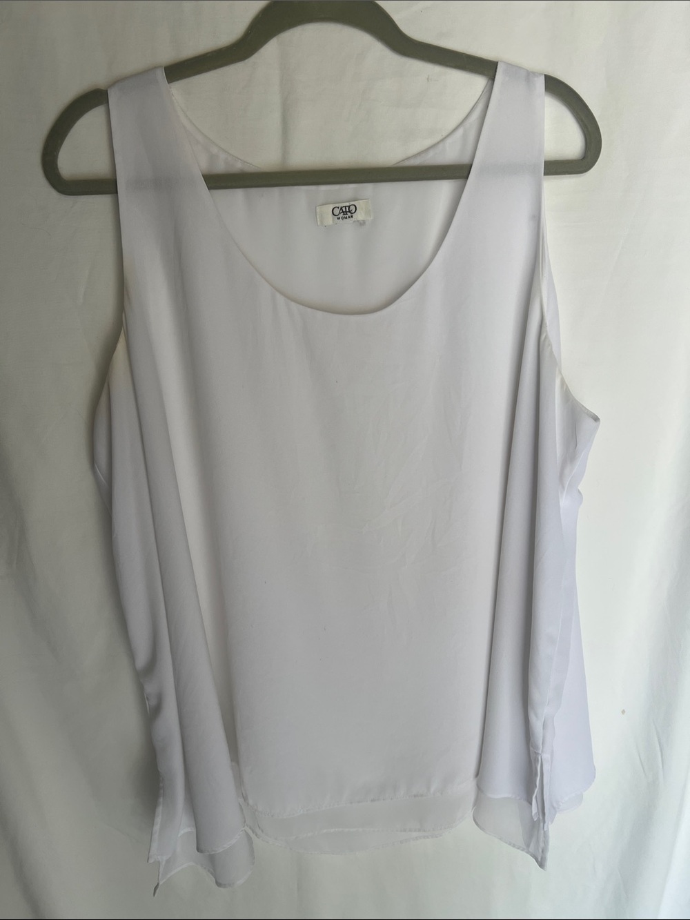 Cato White Chiffon Layered Tank Top